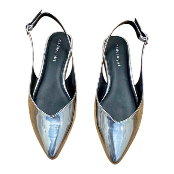 NOT FOR SALE: Madden girl flat silver sling back sandals - Picture 1 of 11